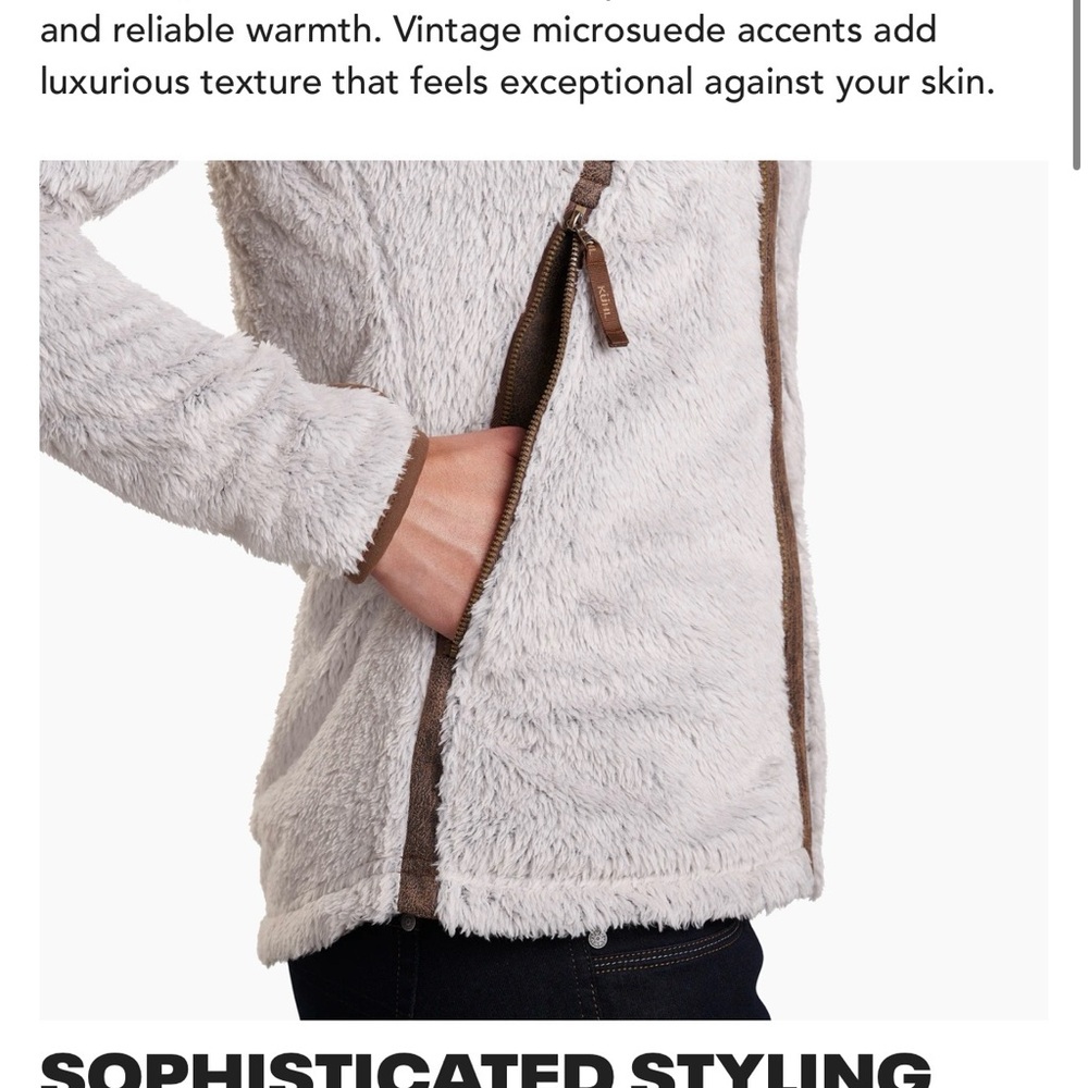Kuhl Women's Teddy Jacket in Cream and Brown - Picture 2 of 7